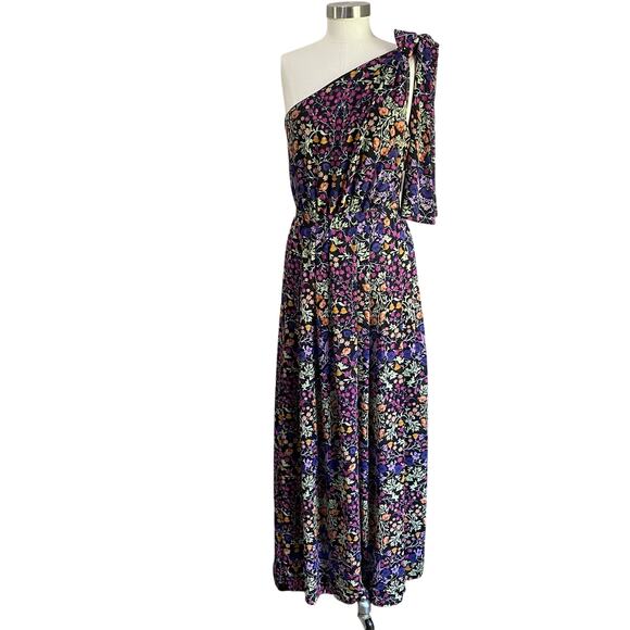 Eva Mendes New York & Co One Shoulder Floral maxi dress Size S - Picture 1 of 16
